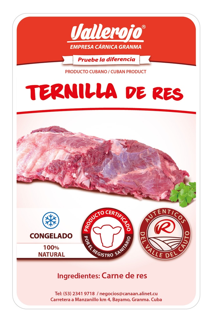 Ternilla de Res paquete de 1.5 a 2.0 Kg